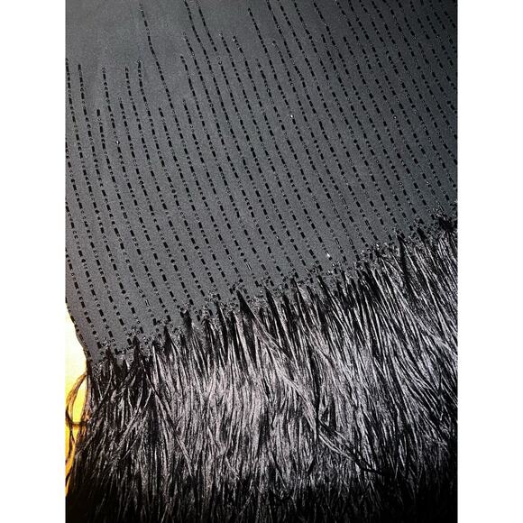 NWOT Ralph Lauren Black Label Ostrich Feather Beaded Sequin Mini Skirt Silk 10 - Picture 5 of 9